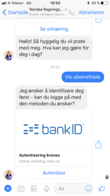 Nordea betaling via Facebook messenger 3