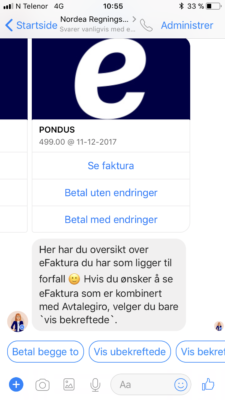 Nordea betaling via Facebook messenger 6